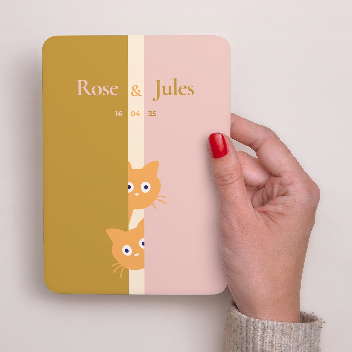 Faire-part Naissance Portrait, bords arrondis Chatons d'amour photo N° 2