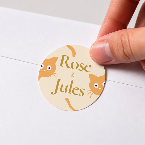 Sticker Naissance Rond Chatons d'amour photo