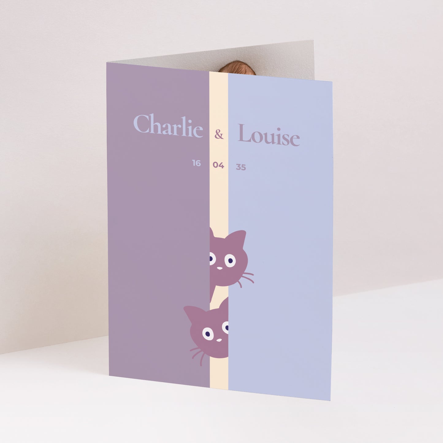 Faire-part Naissance Portrait double volet Deux petits chatons photo N° 1