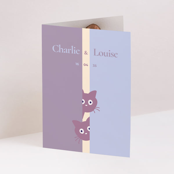 Faire-part Naissance Portrait double volet Deux petits chatons photo