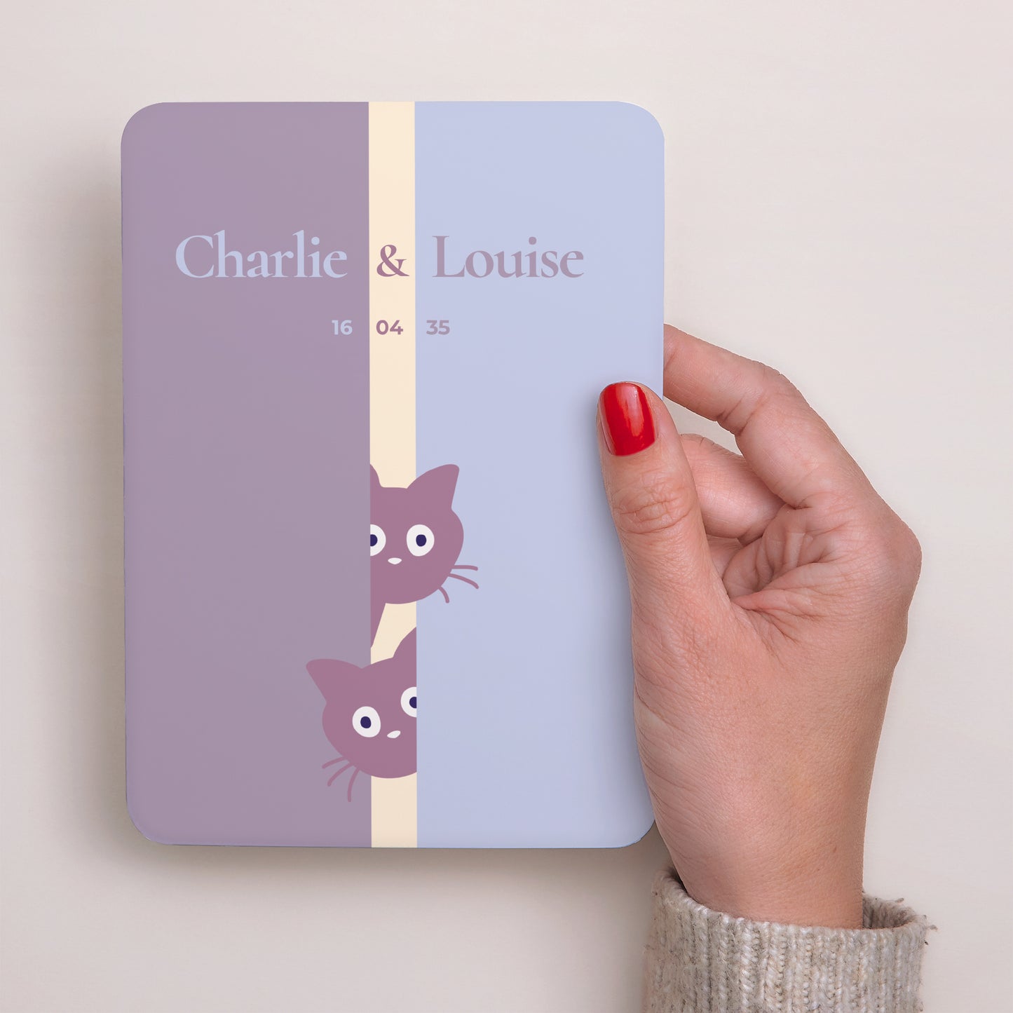 Faire-part Naissance Portrait, bords arrondis Deux petits chatons photo N° 2