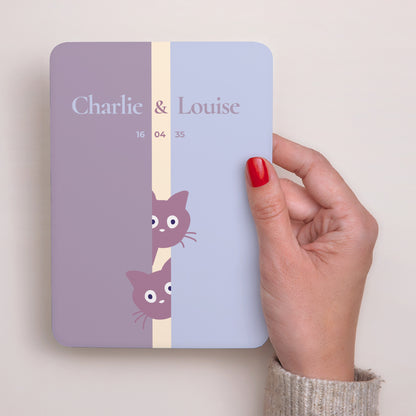 Faire-part Naissance Portrait, bords arrondis Deux petits chatons photo N° 2