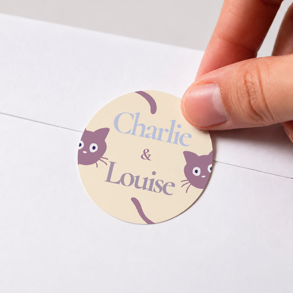 Sticker Naissance Rond Deux petits chatons photo