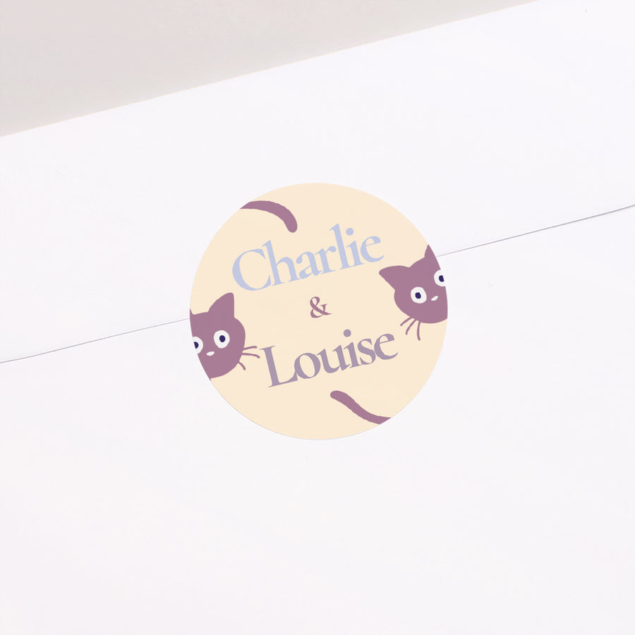 Sticker Naissance Rond Deux petits chatons photo