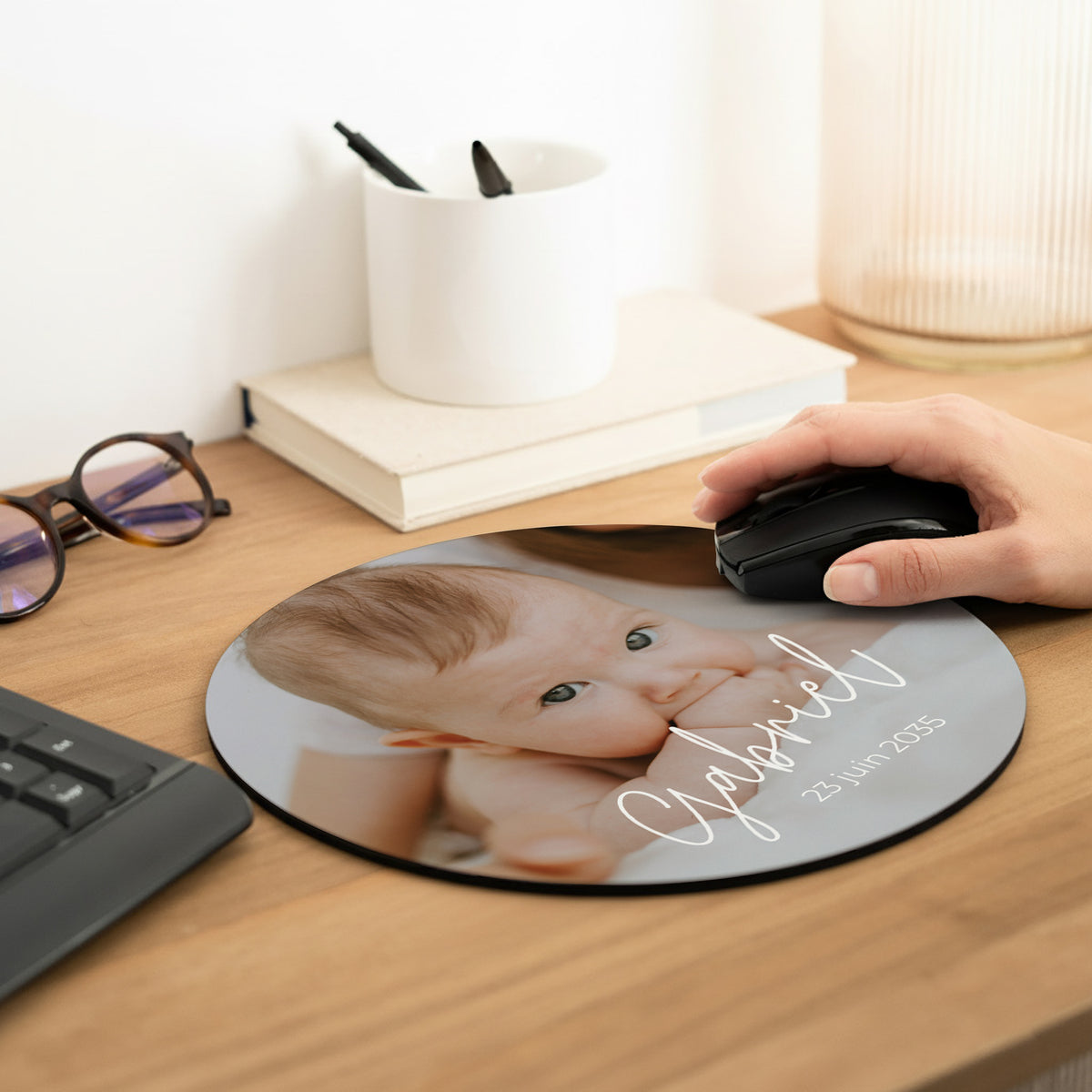 Tapis de souris Rond Mon Petit Monde photo N° 2