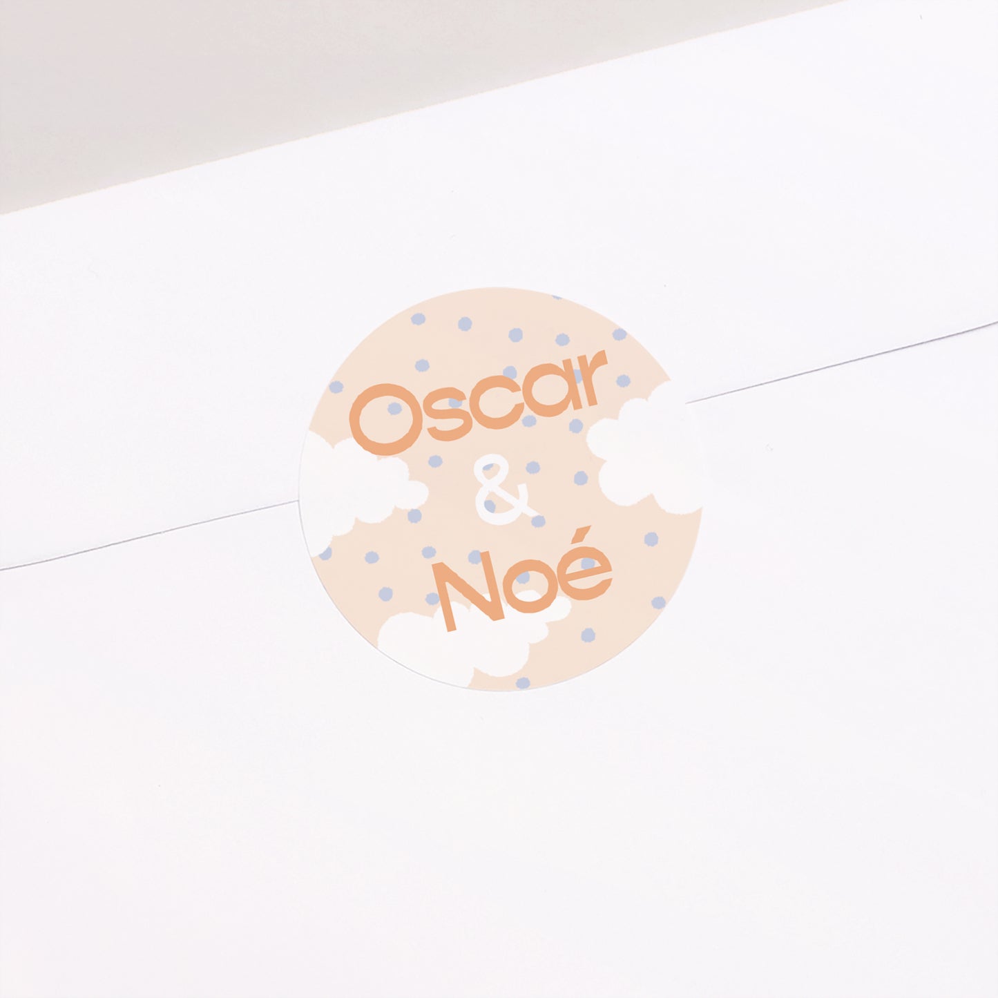 Sticker Naissance Rond Double livraison d'amour photo N° 1