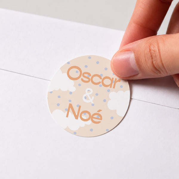 Sticker Naissance Rond Double livraison d'amour photo