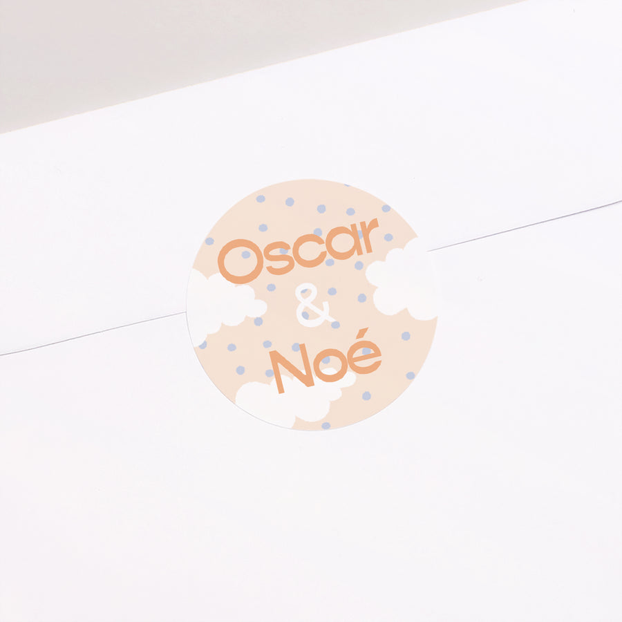 Sticker Naissance Rond Double livraison d'amour photo