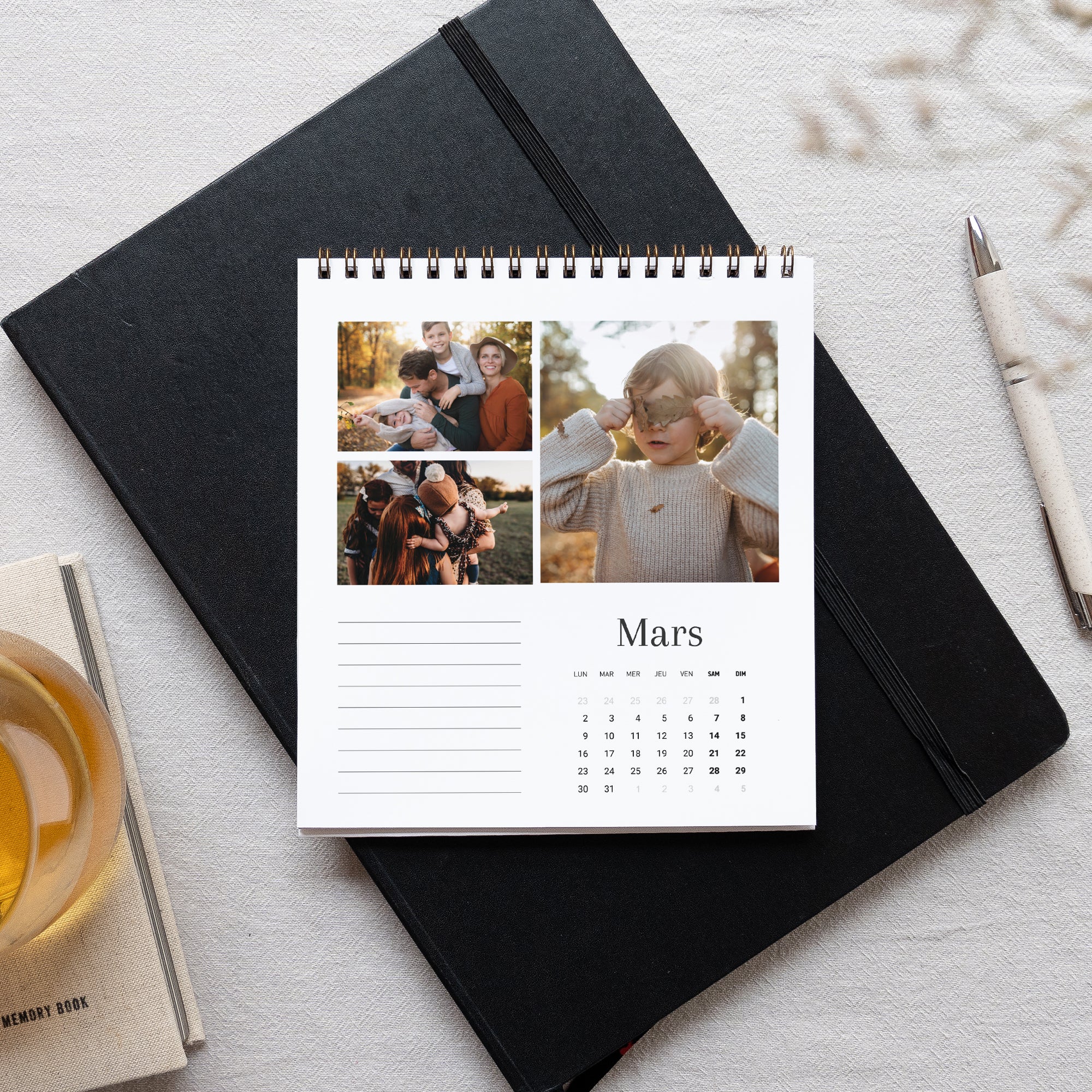 Calendrier Fin d'année Bureau, chevalet Souvenirs de Famille photo N° 3