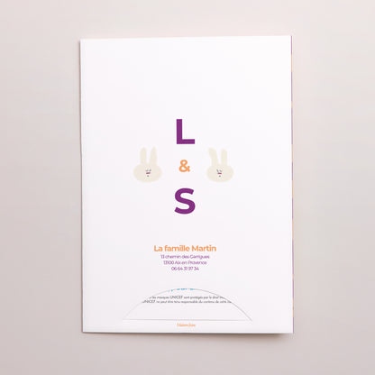 Faire-part Naissance Pochette 2 cartes Duo de petites bouilles photo N° 5