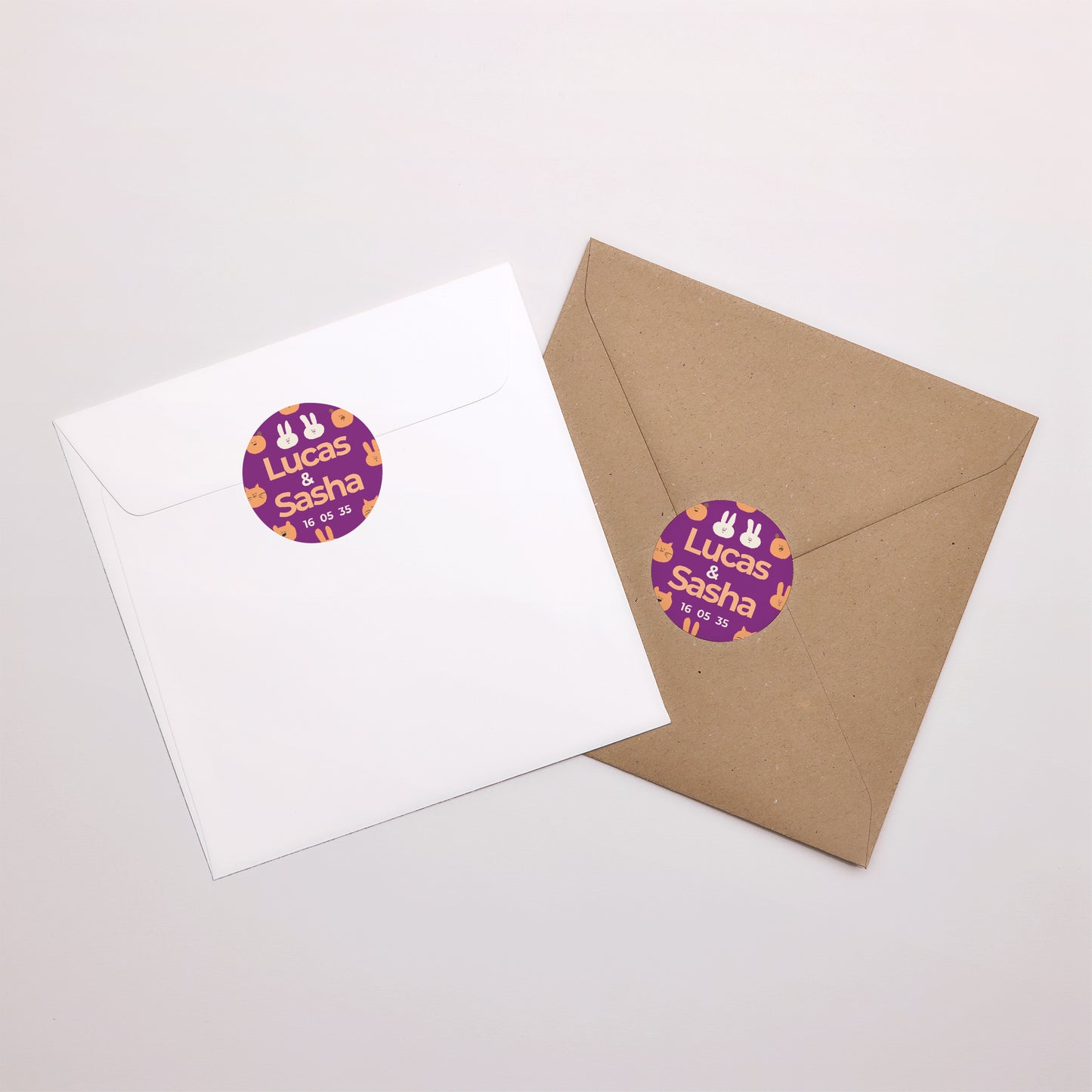 Sticker Naissance Rond Duo de petites bouilles photo N° 3