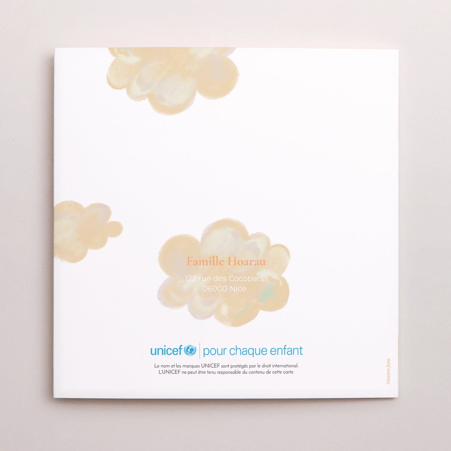 Faire-part Naissance Carré double volet Un nuage pour deux photo N° 3