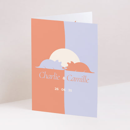 Faire-part Naissance Portrait double volet Deux doux chiots photo N° 1