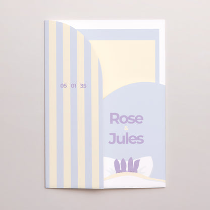 Faire-part Naissance Pochette 2 cartes Jumeaux lapins photo N° 2