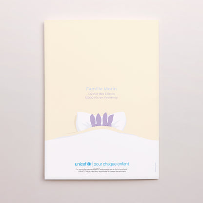 Faire-part Naissance Portrait double volet Jumeaux lapins photo N° 3