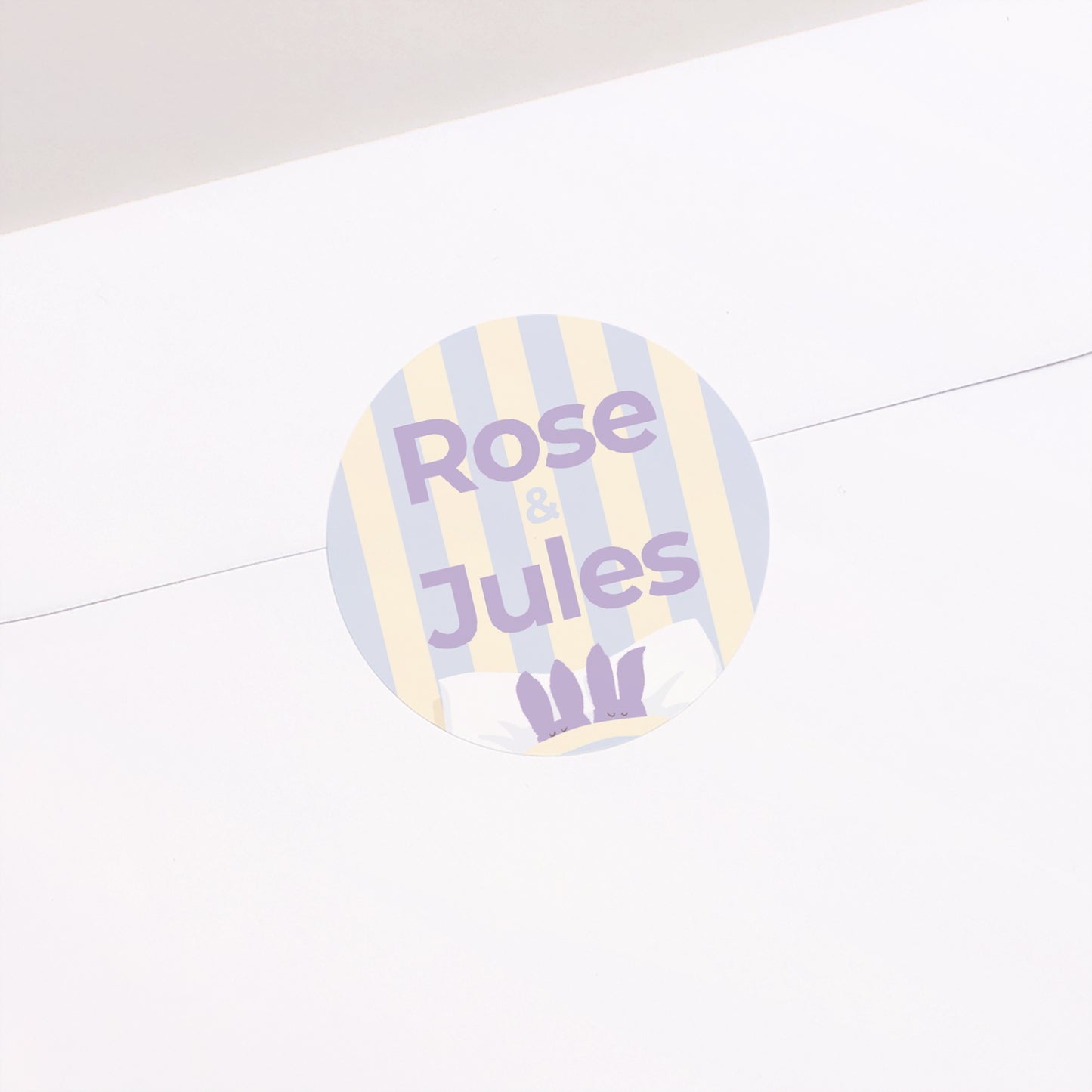 Sticker Naissance Rond Jumeaux lapins photo N° 1