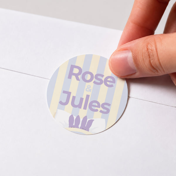 Sticker Naissance Rond Jumeaux lapins photo