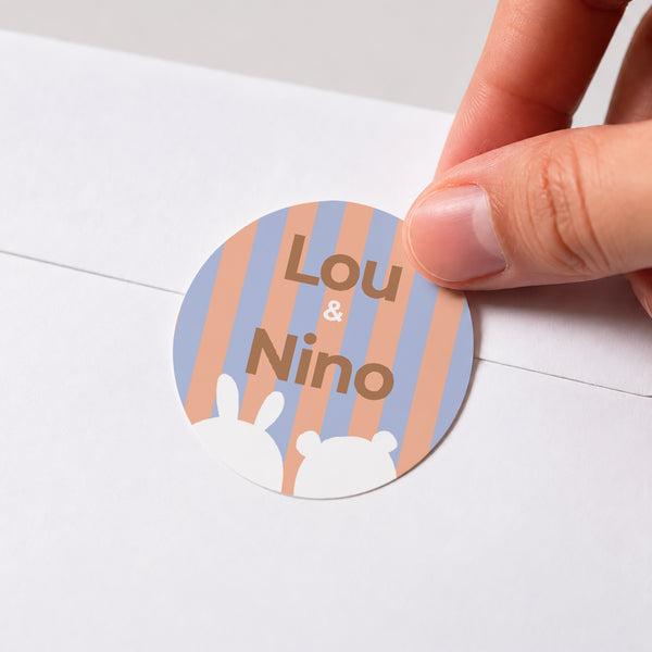 Sticker Naissance Rond Les deux dormeurs photo