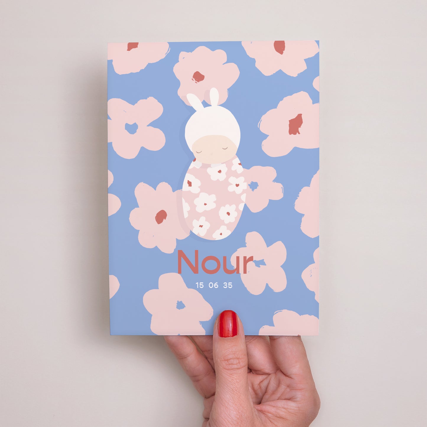 Faire-part Naissance Portrait Cocon fleuri photo N° 2