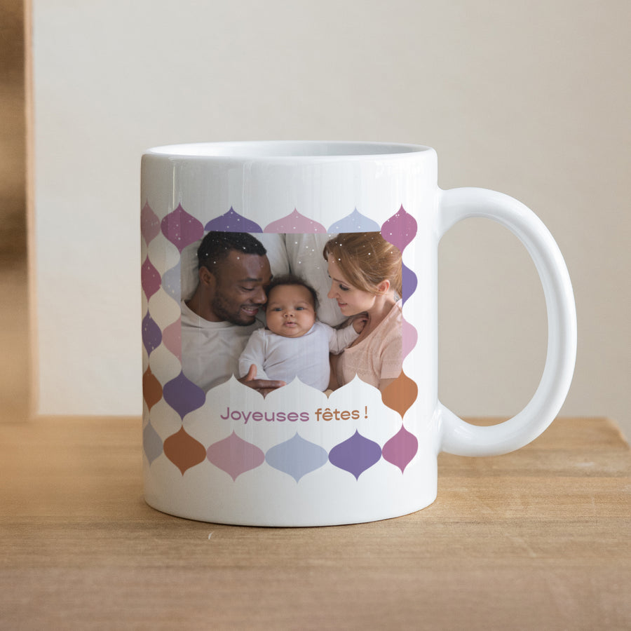 Mug Fin d'année Blanc Ondes d'hiver photo