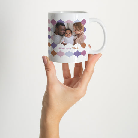 Mug Fin d'année Blanc Ondes d'hiver