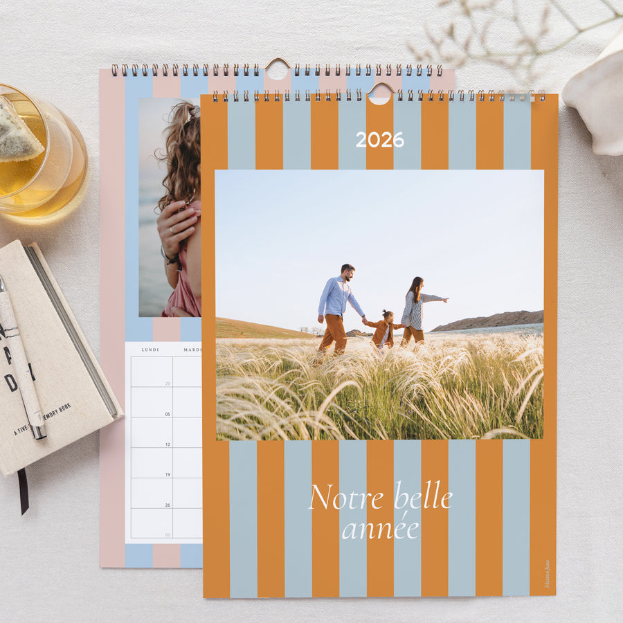 Calendrier Fin d'année Mural A3 Rayures de saison photo