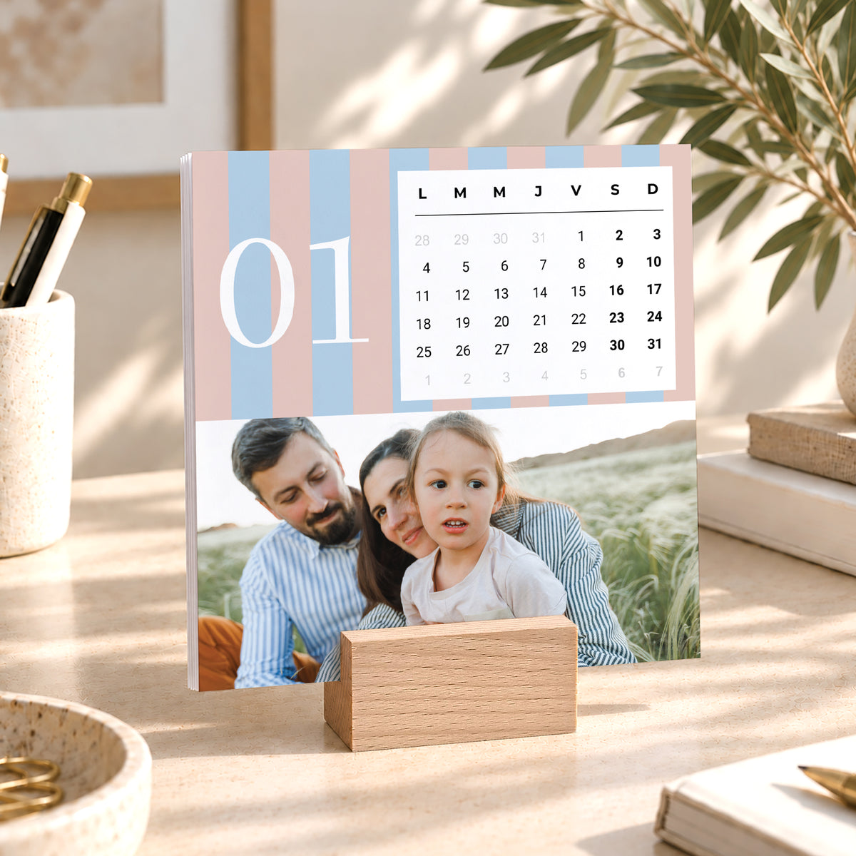 Calendrier Fin d'année 6 cartes Rayures de saison photo N° 1