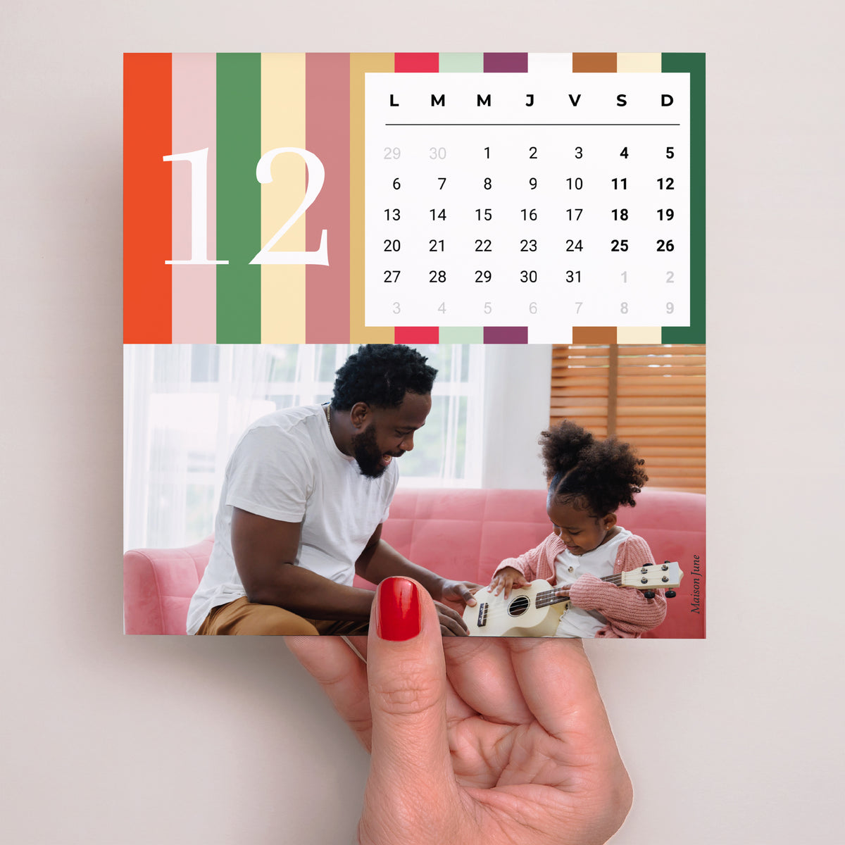 Calendrier Fin d'année 6 cartes Rayures de saison photo N° 5