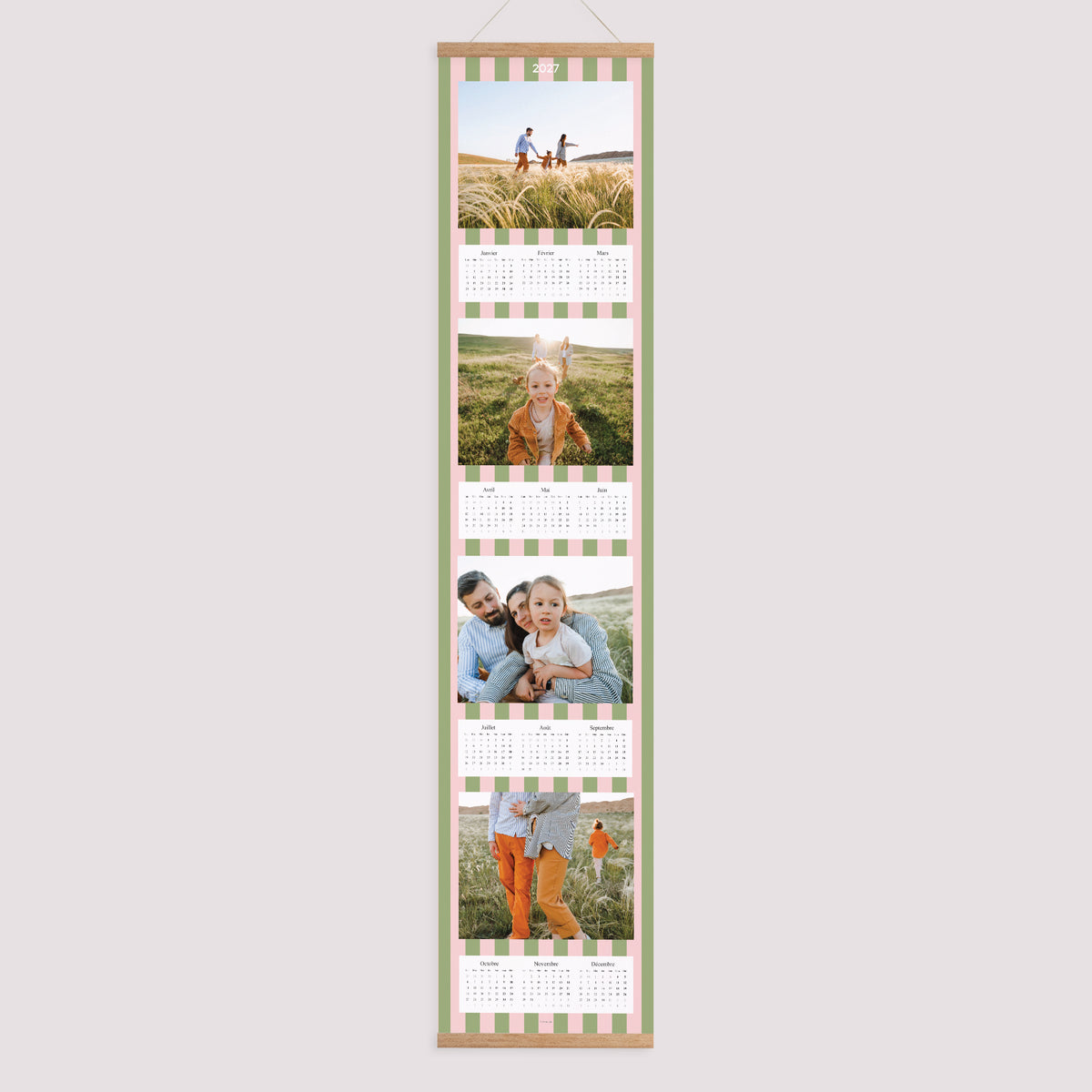 Calendrier Fin d'année Papier Rayures de saison photo N° 1