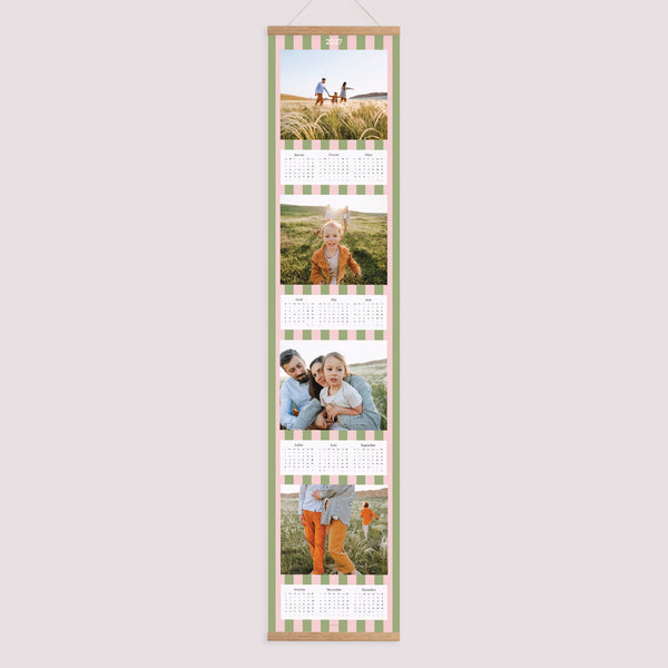 Calendrier Fin d'année Papier Rayures de saison photo