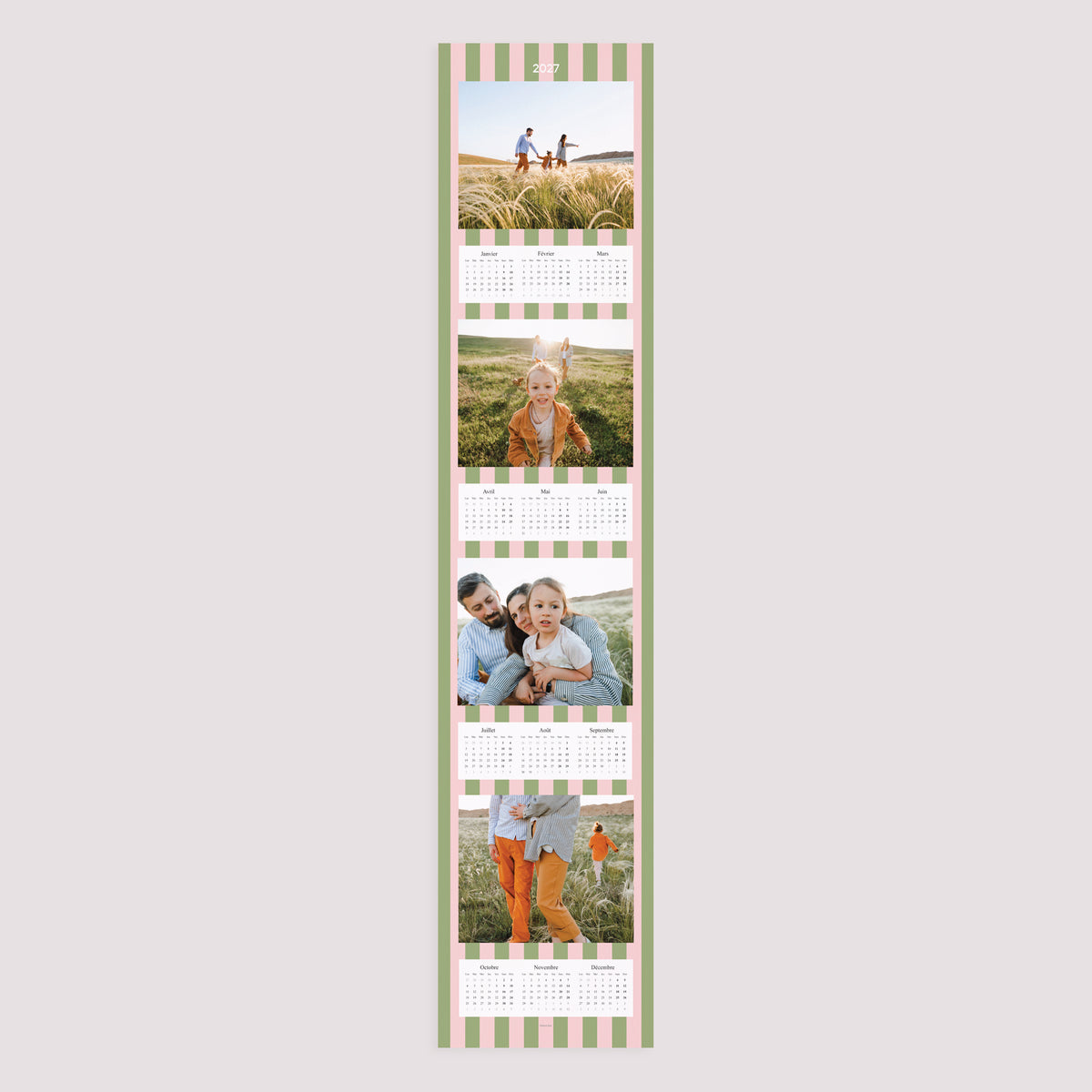 Calendrier Fin d'année Papier Rayures de saison photo N° 3