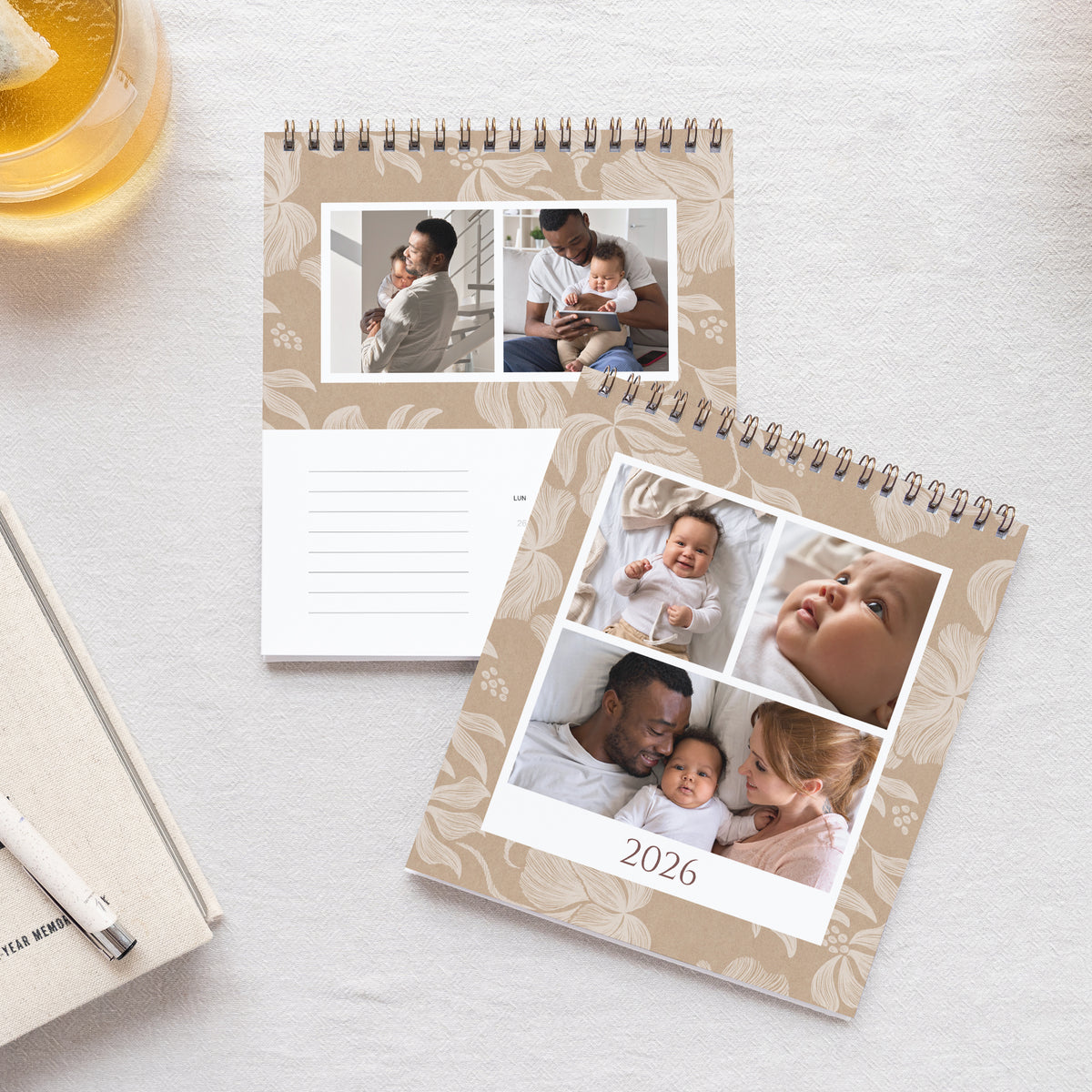 Calendrier Fin d'année Bureau, chevalet Lumière de Famille photo N° 1