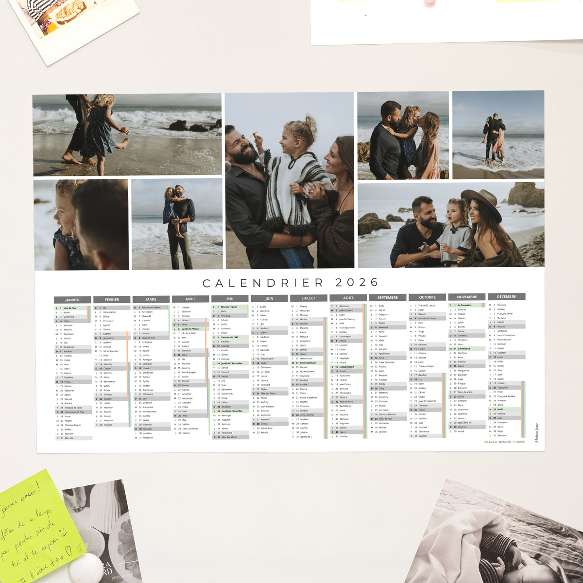 Calendrier Fin d'année Magnétique, monopage paysage À Nos Moments photo N° 1