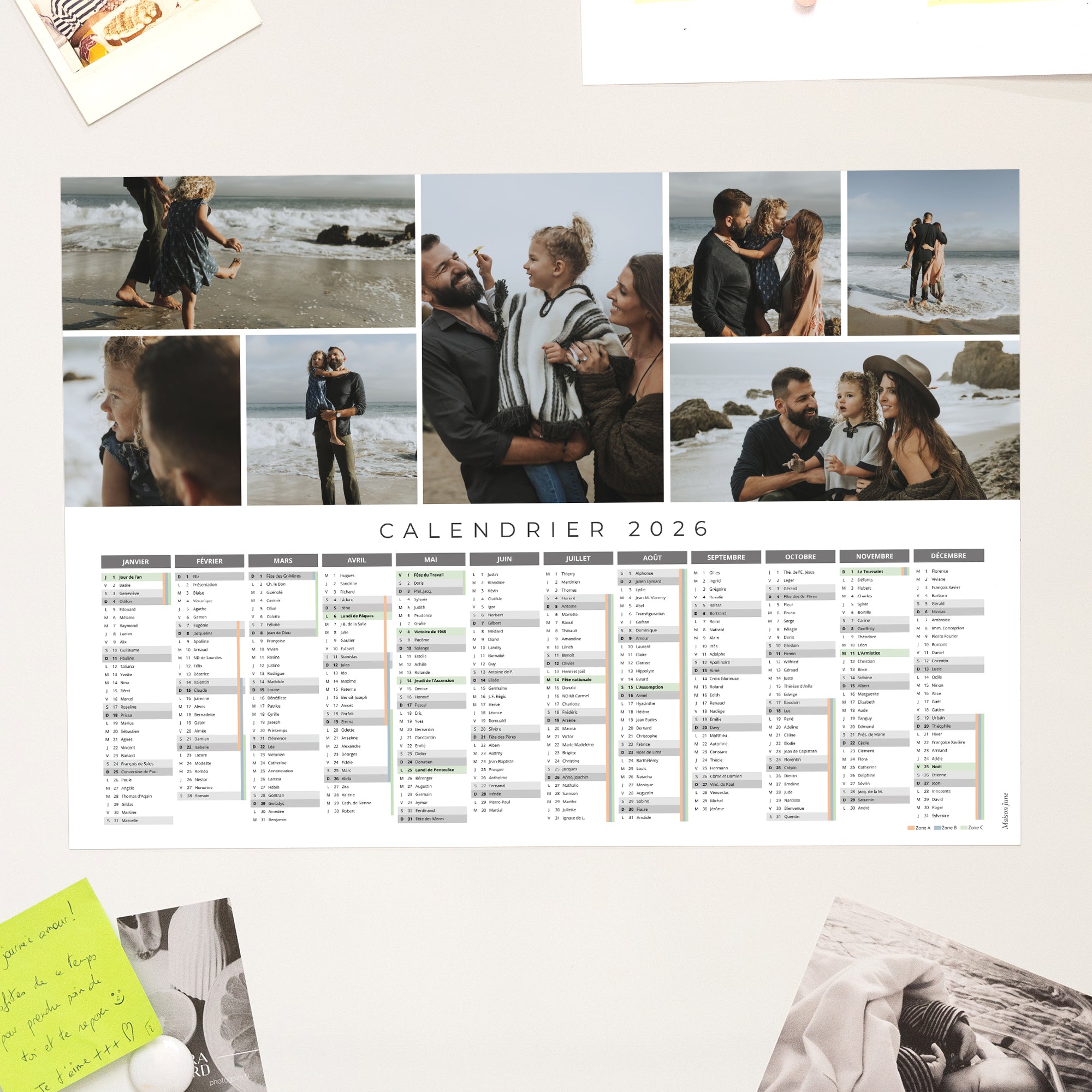 Calendrier Fin d'année Magnétique, monopage paysage À Nos Moments photo N° 1