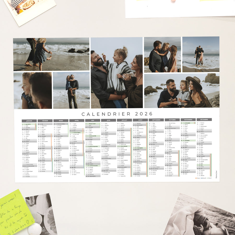 Calendrier Fin d'année Magnétique, monopage paysage À Nos Moments photo