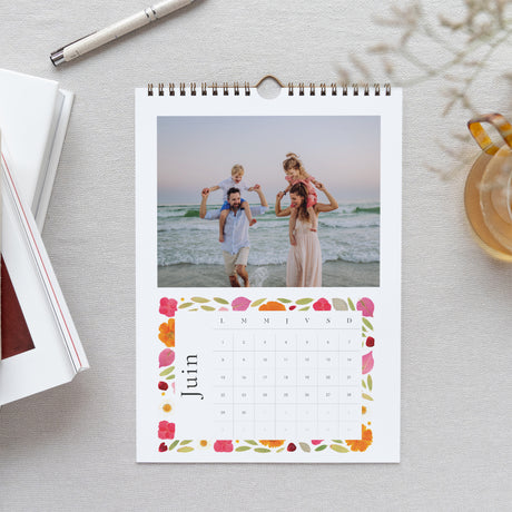 Calendrier Fin d'année Mural A4 Instants Fleuris