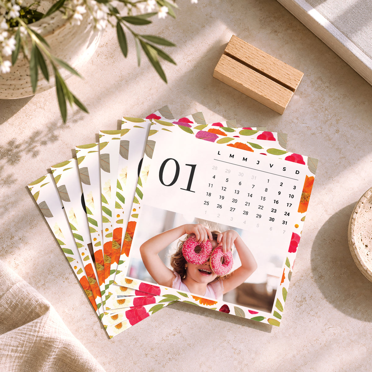 Calendrier Fin d'année 6 cartes Instants Fleuris photo N° 2