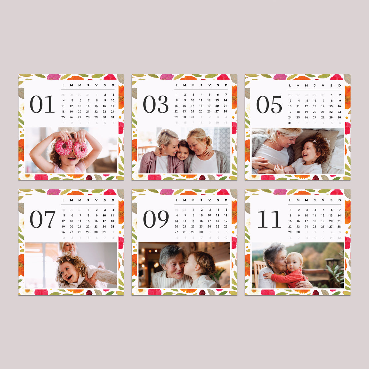 Calendrier Fin d'année 6 cartes Instants Fleuris photo N° 3