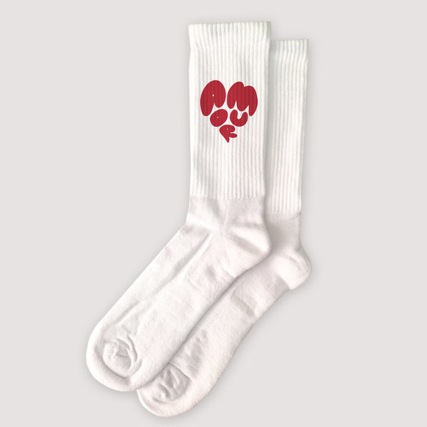 Chaussettes femme Blanches Au cœur de l’amour photo