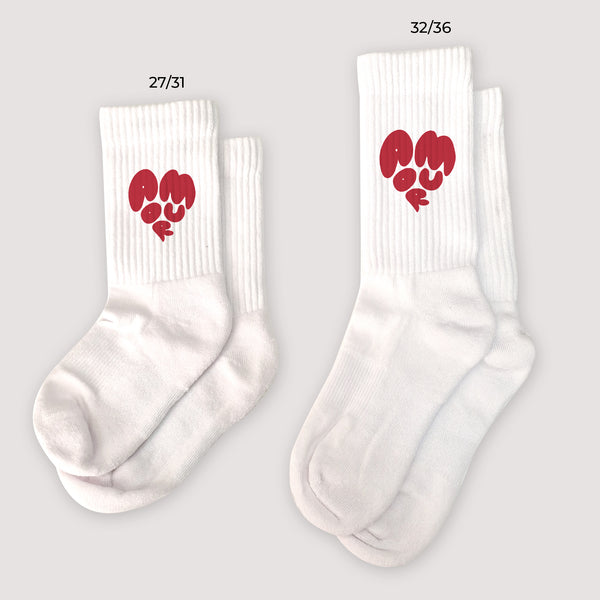 Chaussettes enfant Blanches Au cœur de l’amour photo