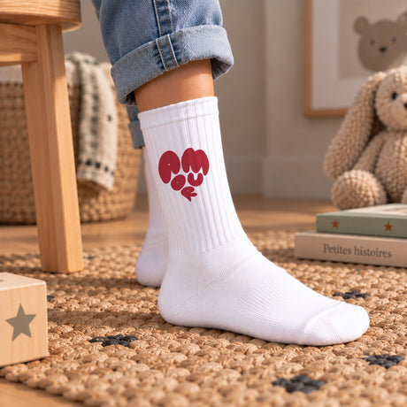 Chaussettes enfant Blanches Au cœur de l’amour