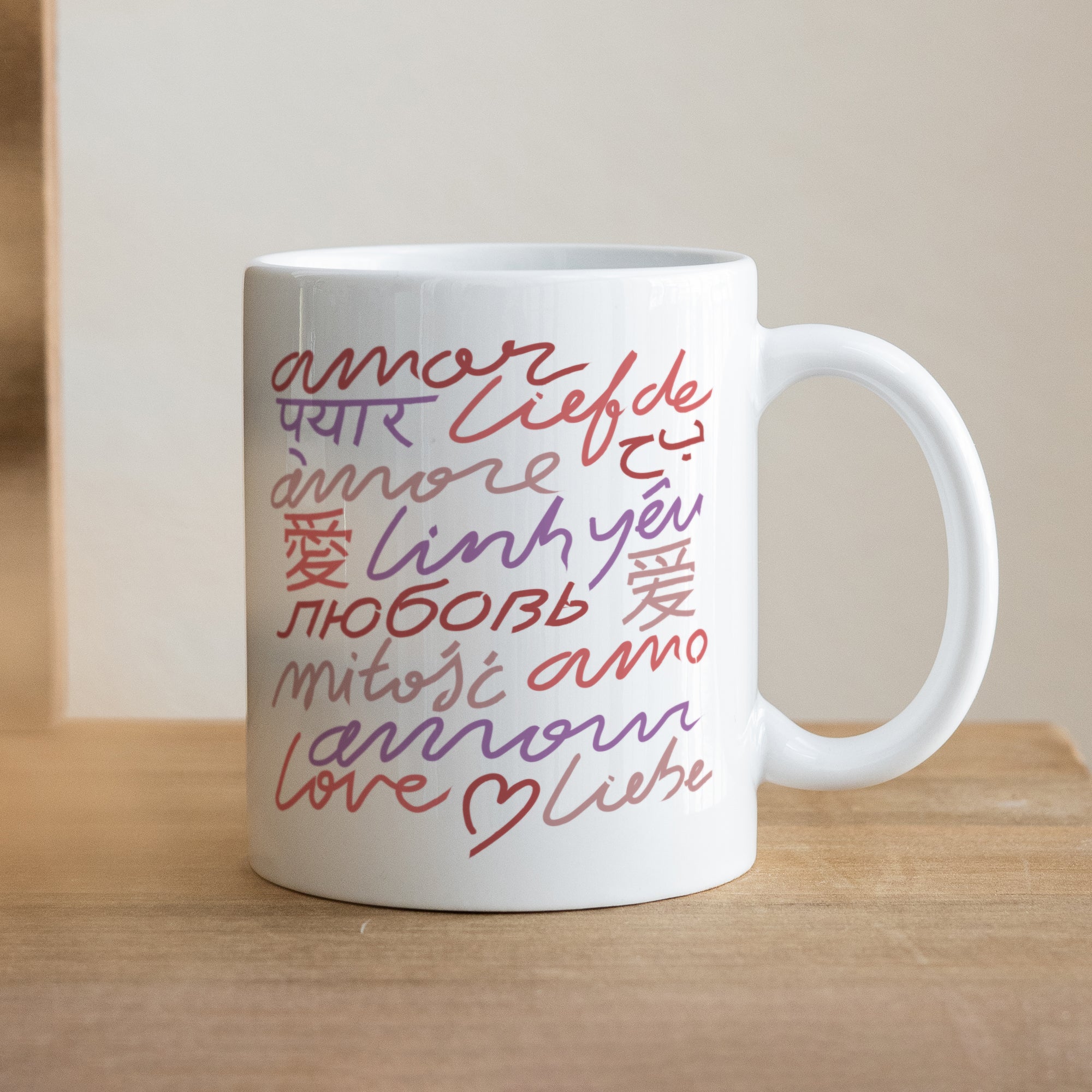 Mug Blanc Amour polyglotte photo N° 1