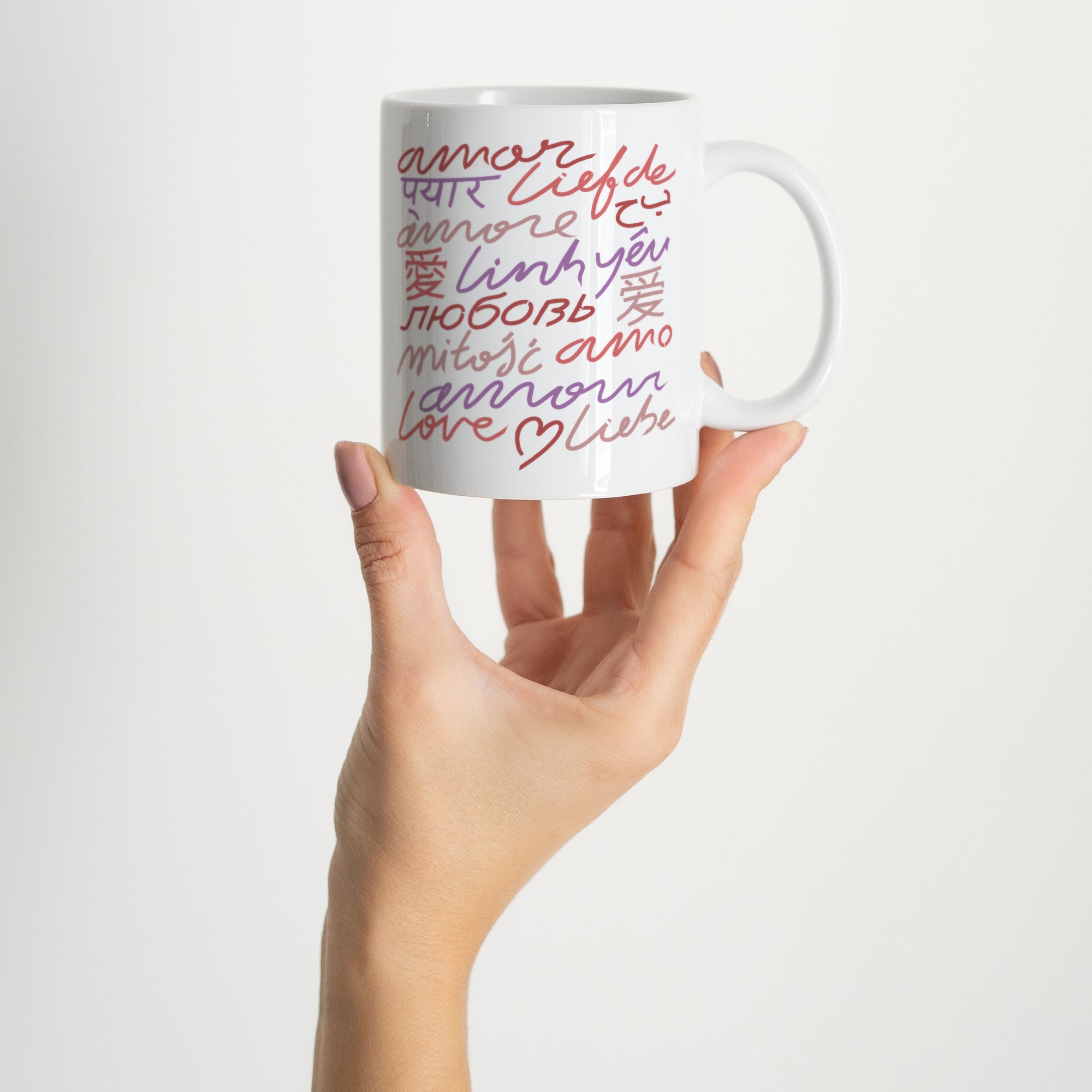 Mug Blanc Amour polyglotte photo N° 2