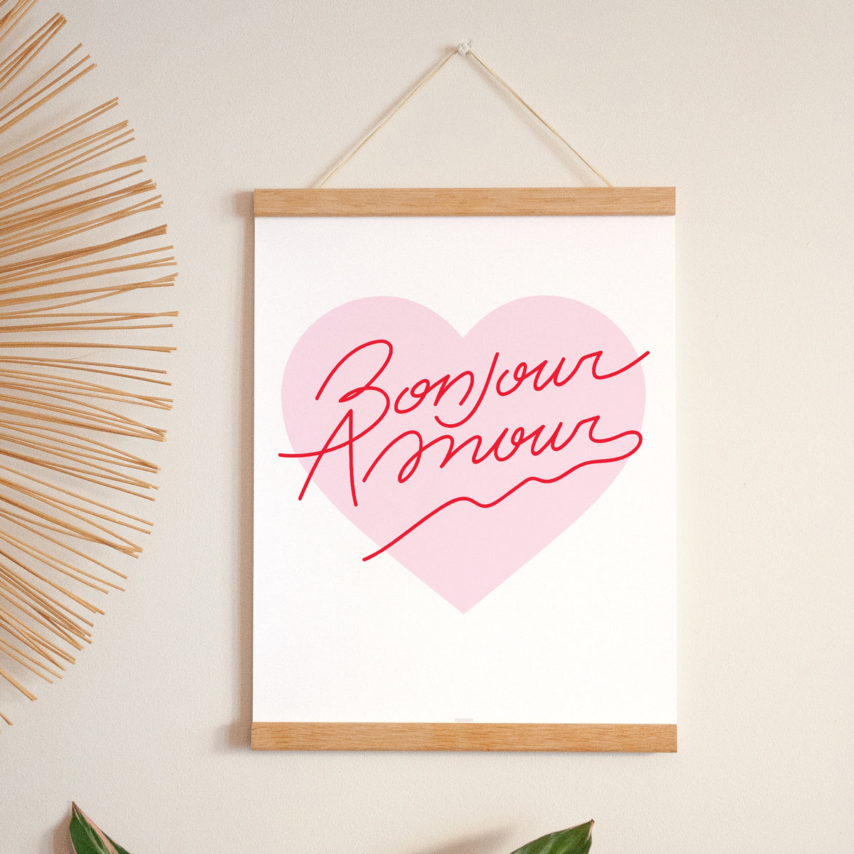 Affiche Portrait 30 x 40 cm Amour bonjour rose photo N° 1