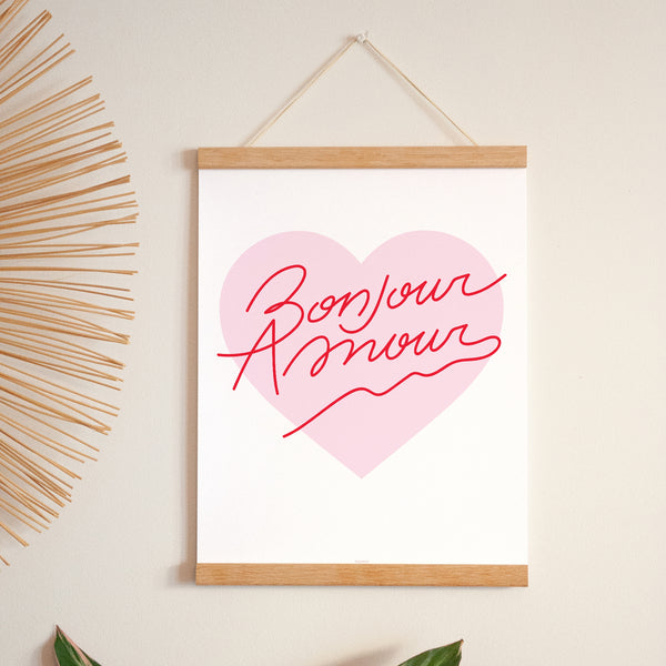 Affiche Portrait 30 x 40 cm Amour bonjour rose photo