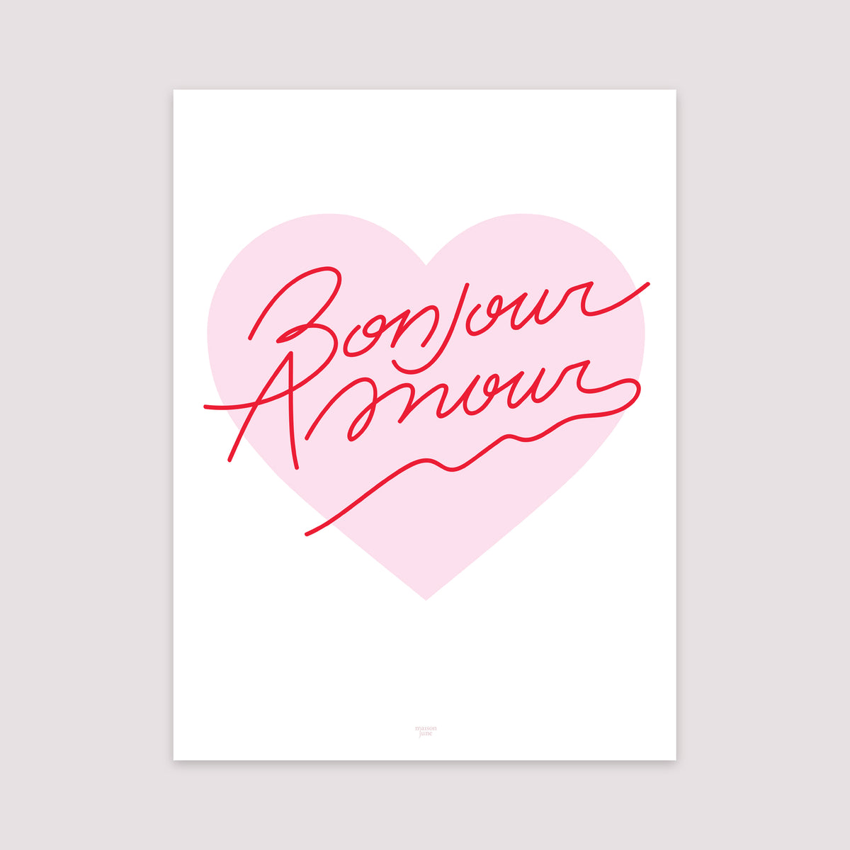 Affiche Portrait 30 x 40 cm Amour bonjour rose photo N° 2
