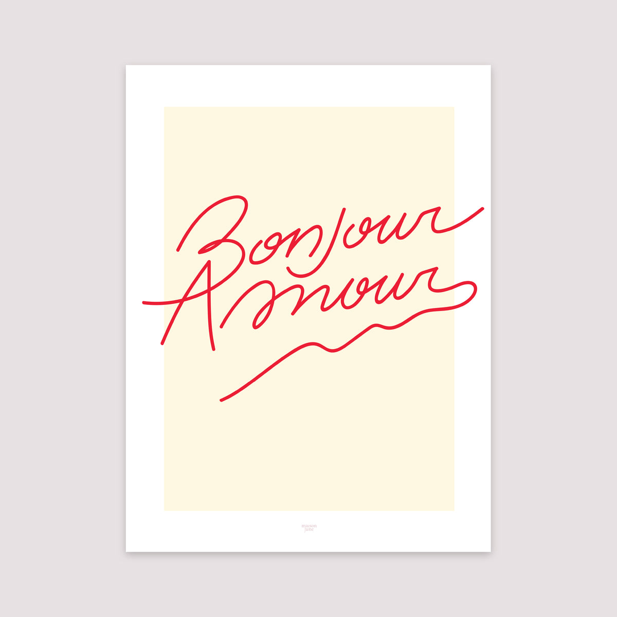 Affiche Portrait 30 x 40 cm Amour bonjour vanille photo N° 2