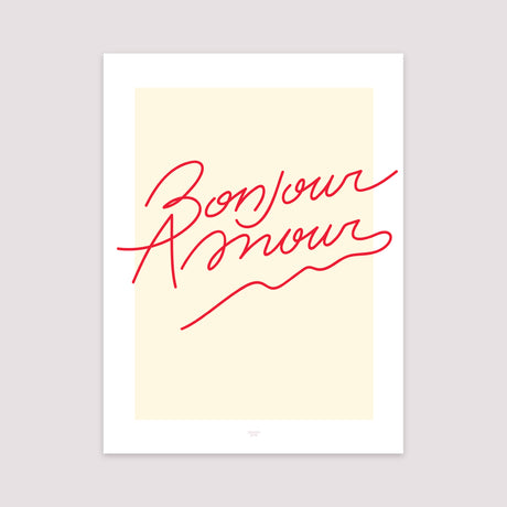 Affiche Portrait 30 x 40 cm Amour bonjour vanille