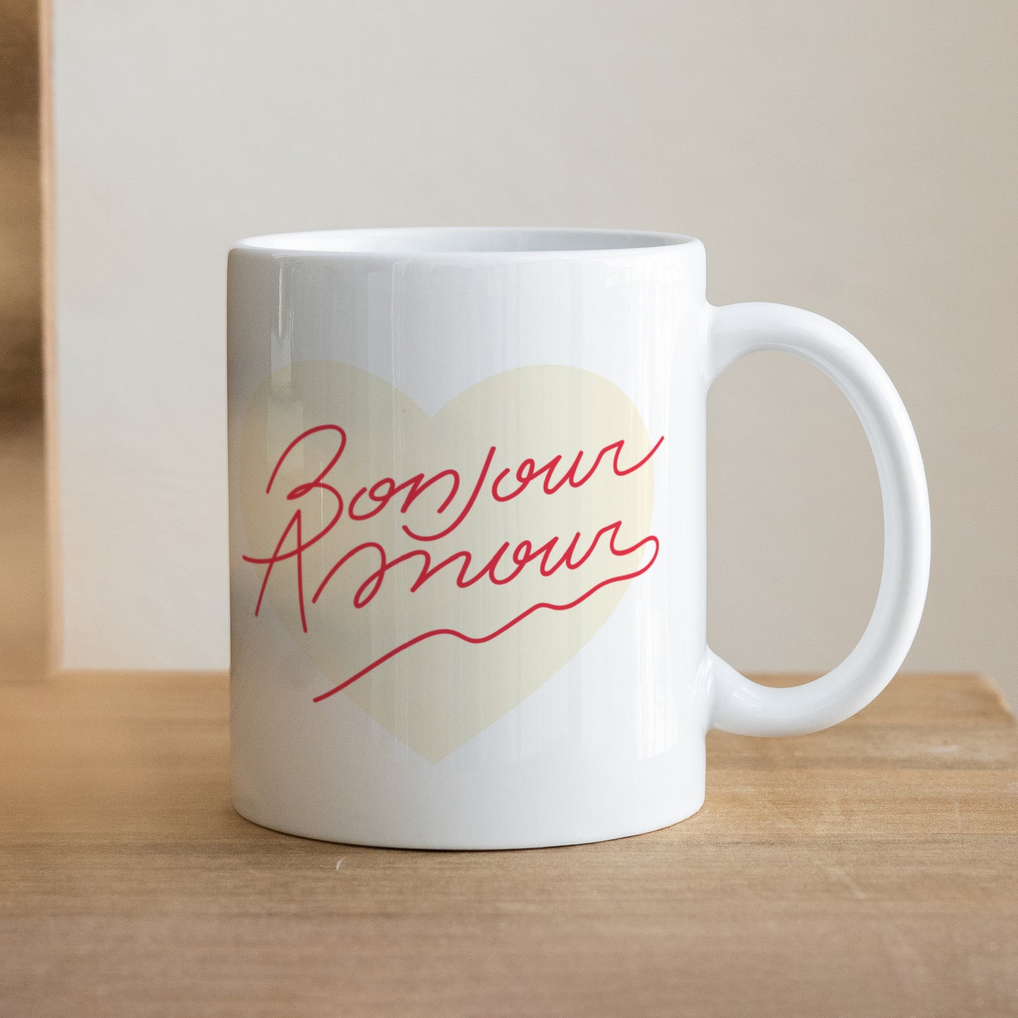 Mug Blanc Amour bonjour vanille photo N° 1