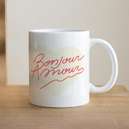 Mug Blanc Amour bonjour vanille photo N° 1